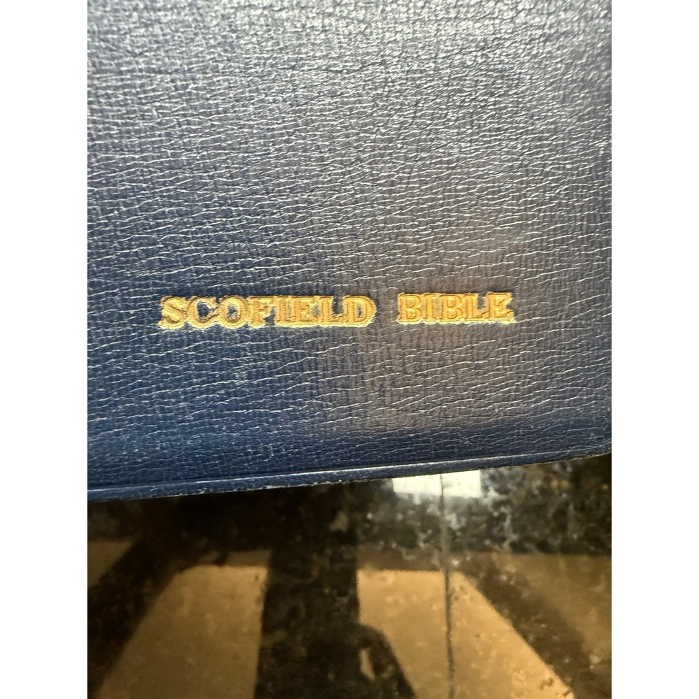 1971 Blue Genuine Morocco Leather Oxford Pre-Owned Scofield Reference KJV Bible - Picture 3 of 13